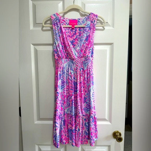 Lilly Pulitzer Pink and Blue Floral Dress - Picture 1 of 4